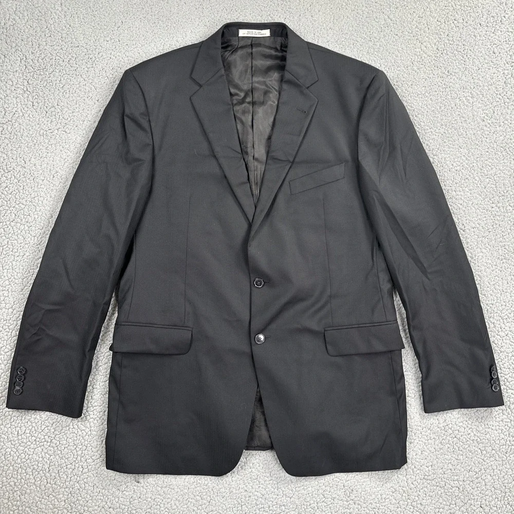 Joseph Abboud Blazer Men 44L Black Super 130s Italian Fabric Loro Piana USA Made